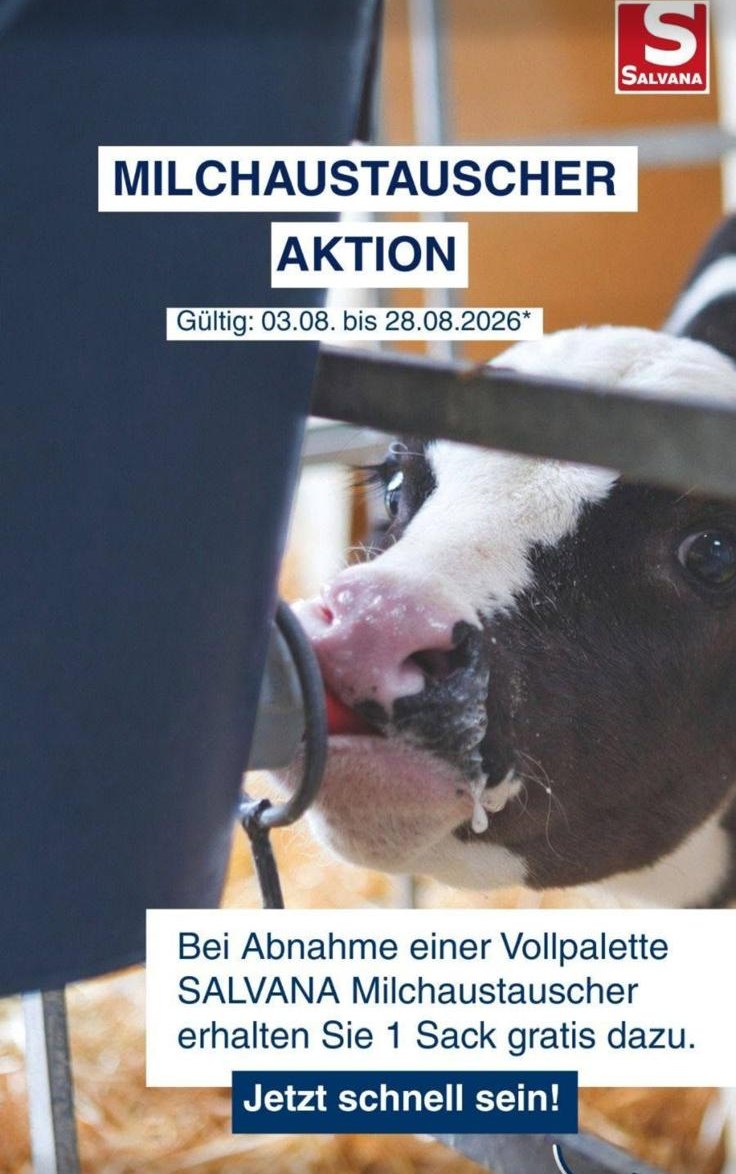 Salvana-Aktionsblatt: Milchaustauscher-Aktion, gültig 3. bis 28. August 2026