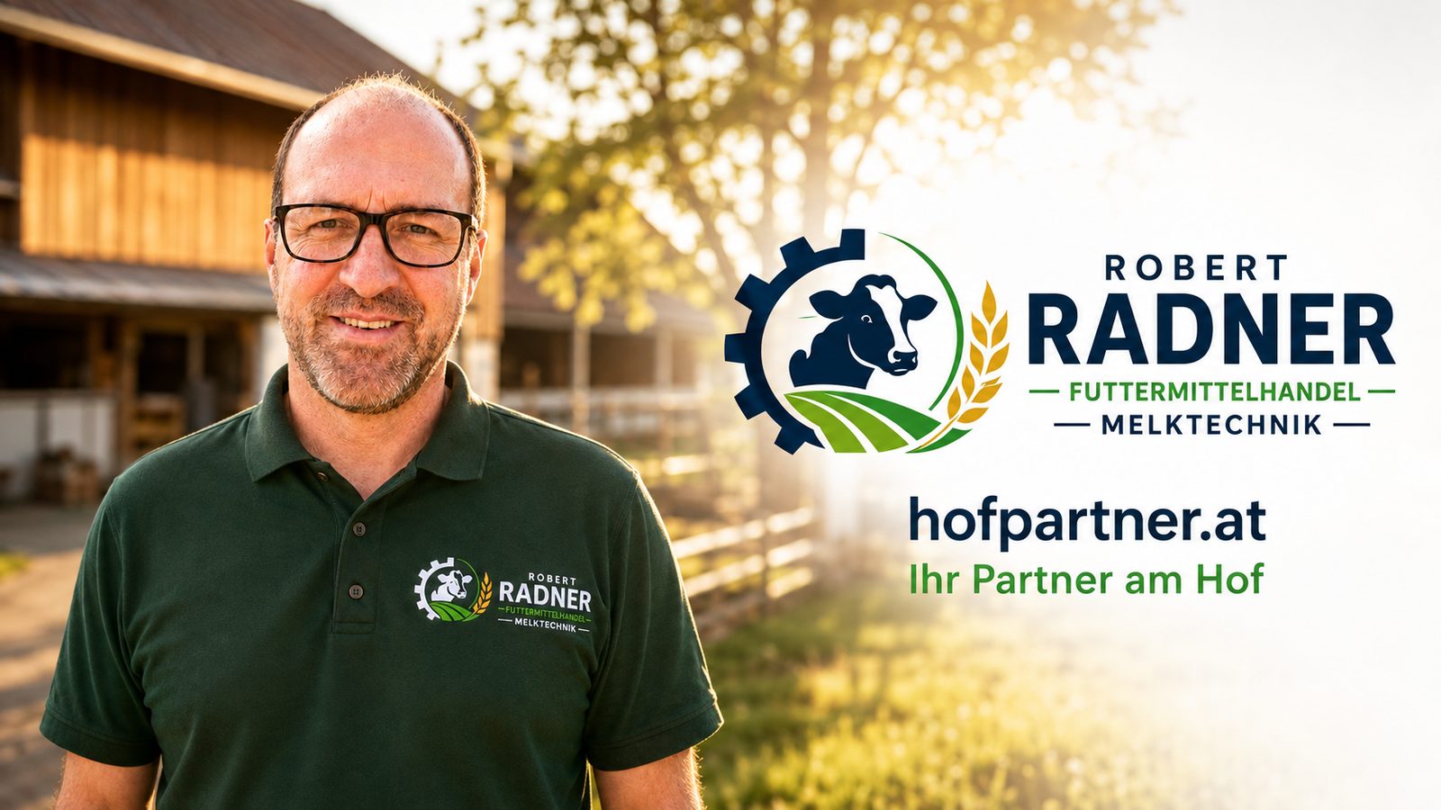 Robert Radner vor dem Stall — hofpartner.at, Ihr Partner am Hof