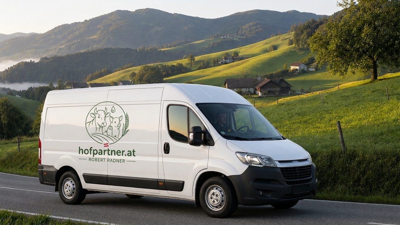 Lieferwagen von hofpartner.at unterwegs im Almtal